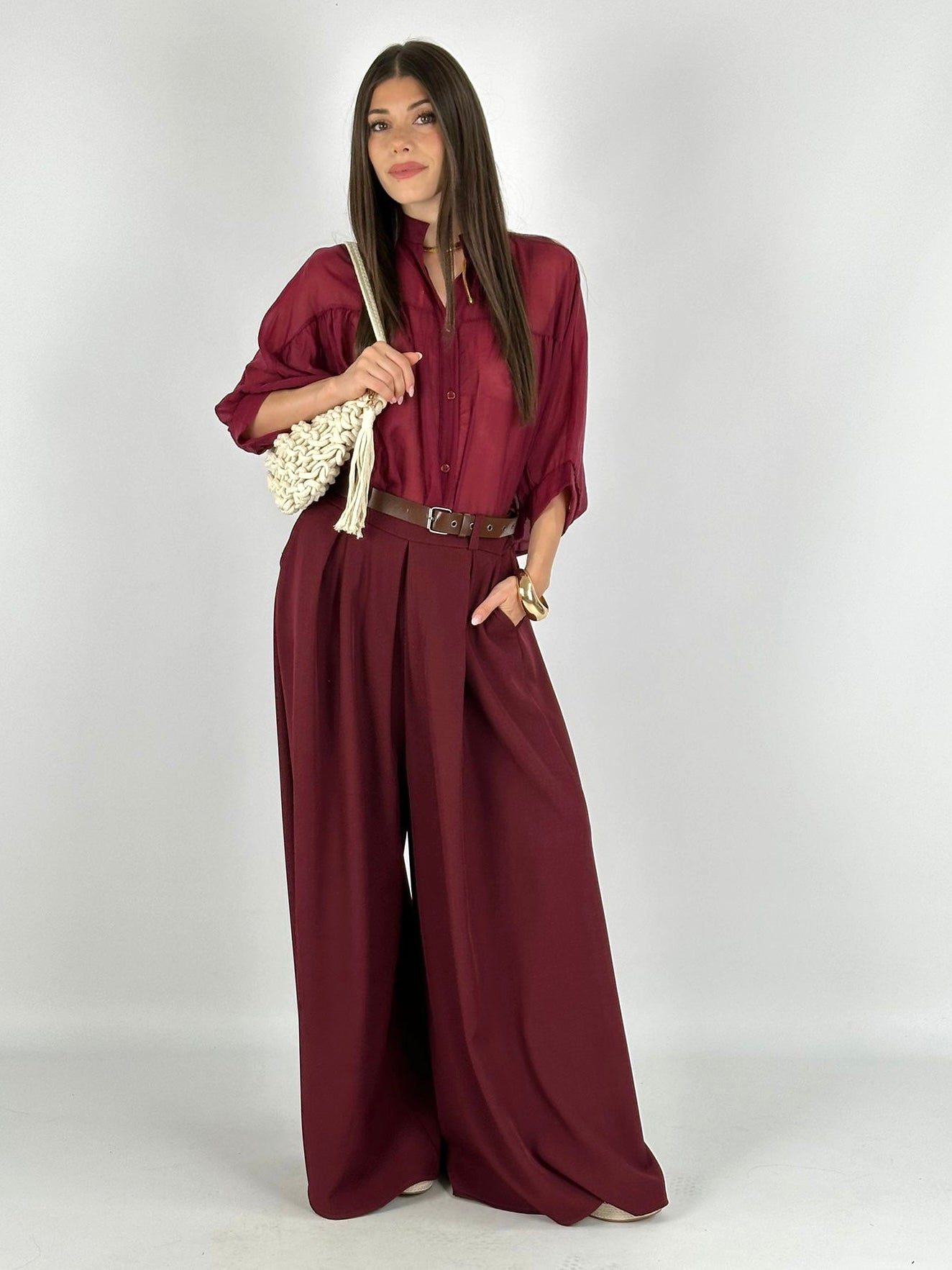 Pantalone Dorah bordeaux