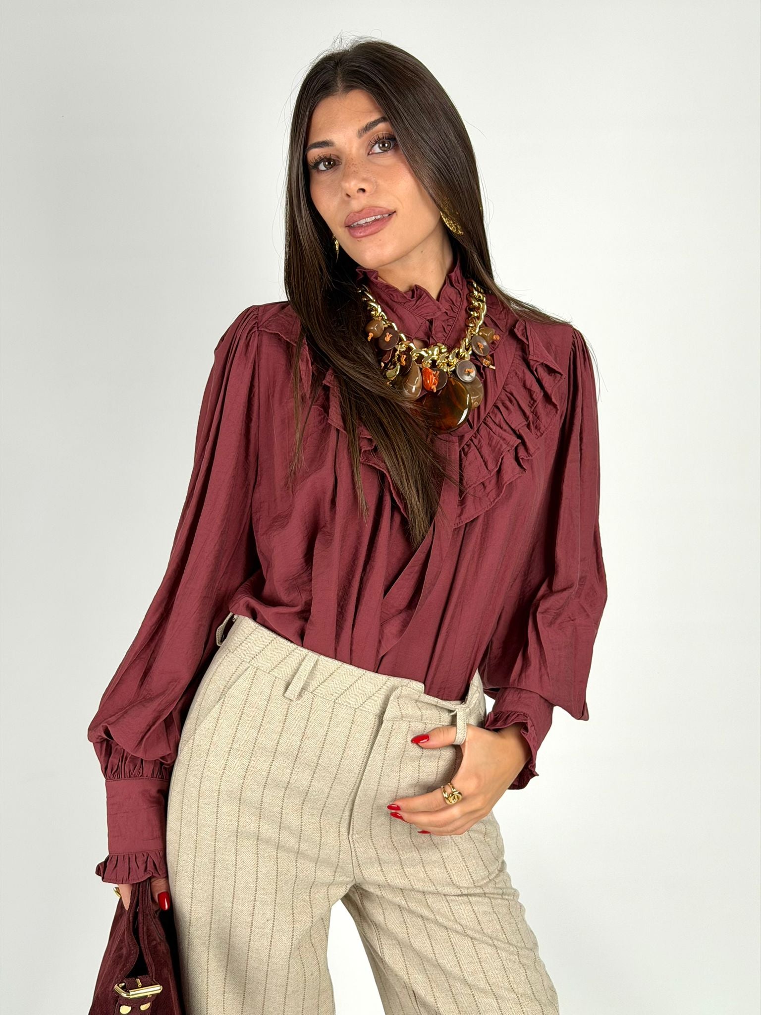 Camicia Agata bordeaux