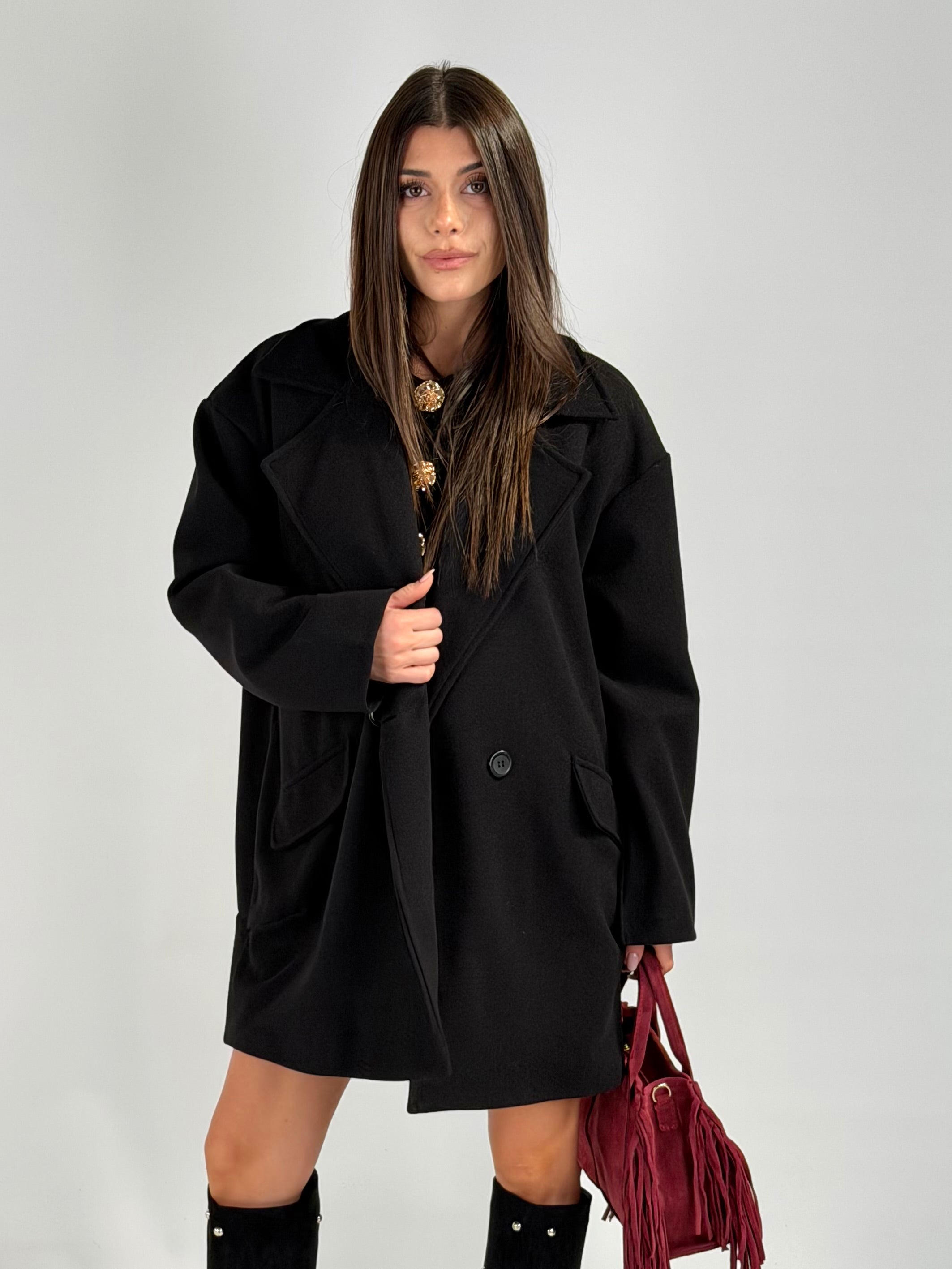 Cappotto doppio petto felicia nero