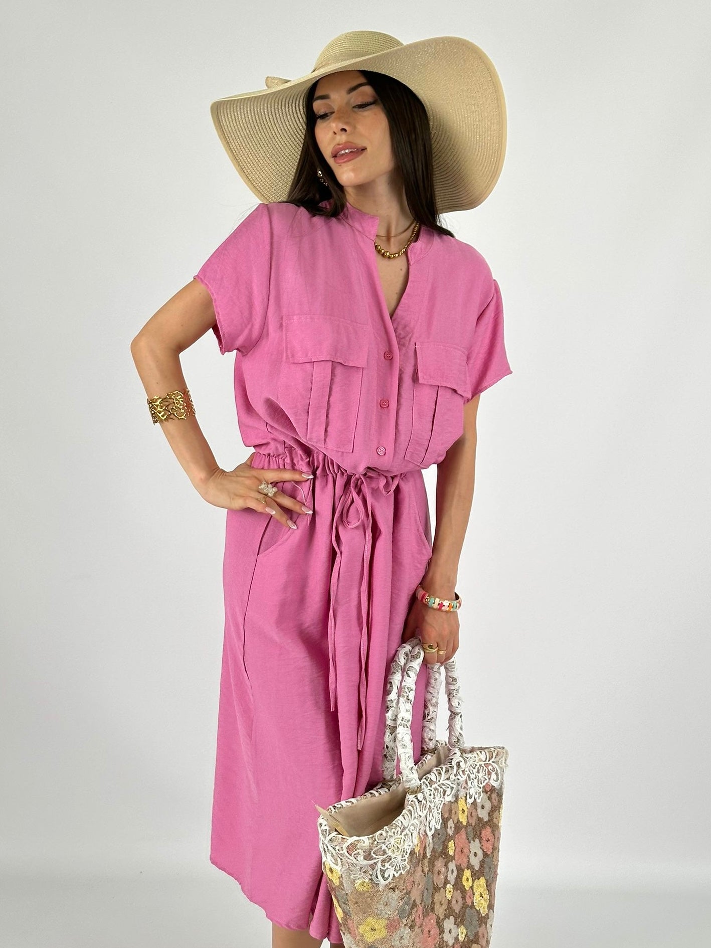 Abito coulisse rosa
