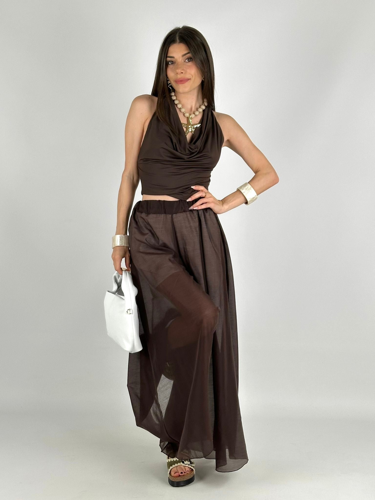 Top scollo V moro