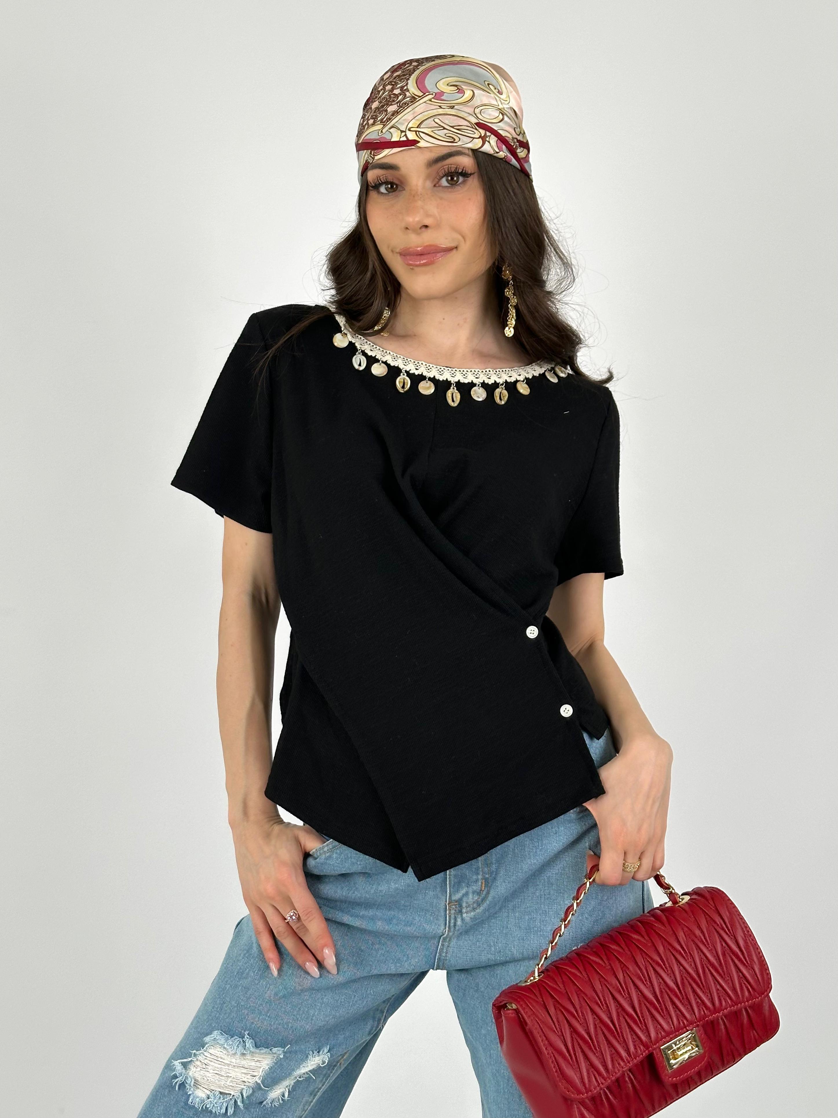 Maglia conchiglie nero