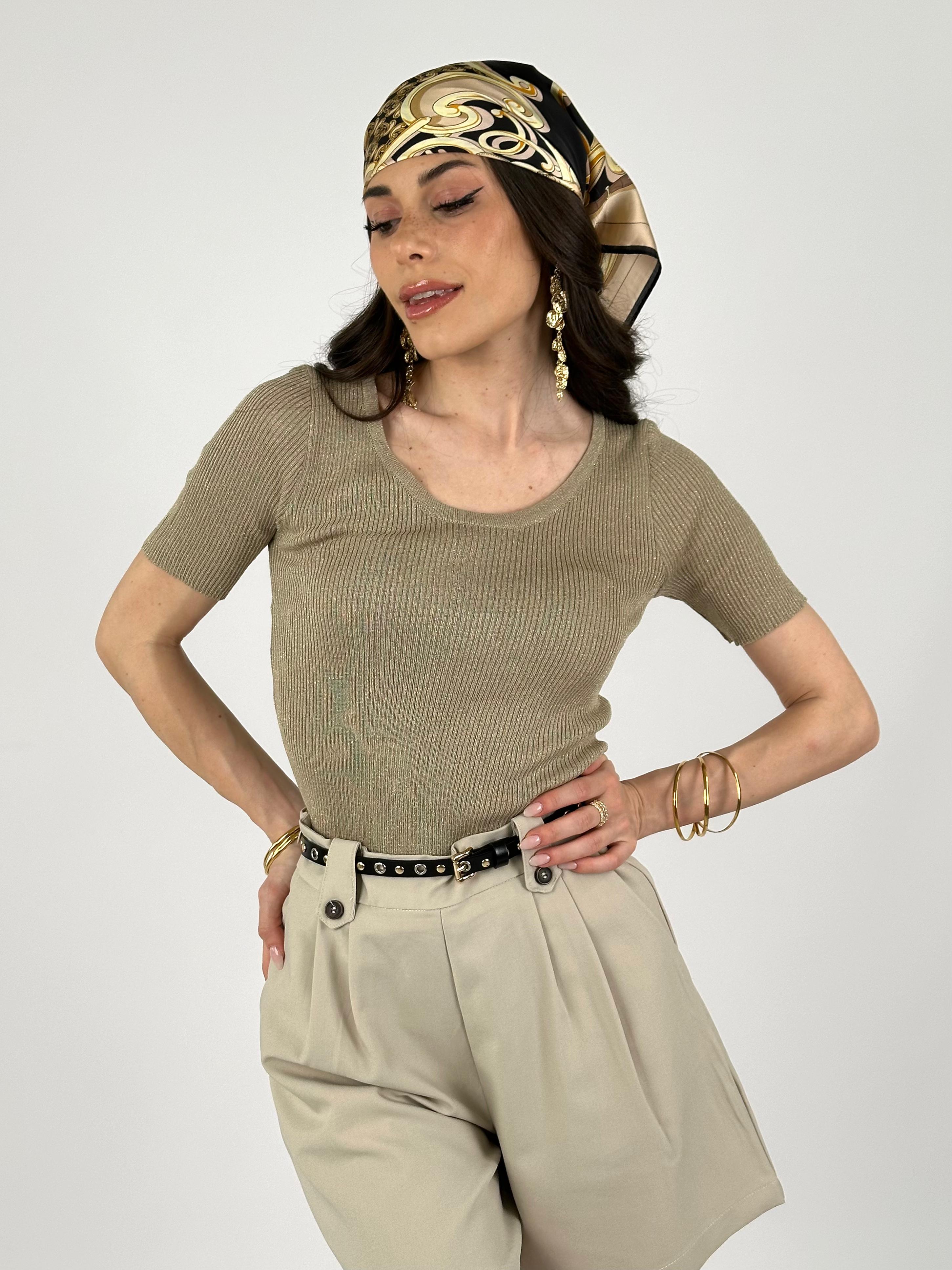 Maglia lurex beige