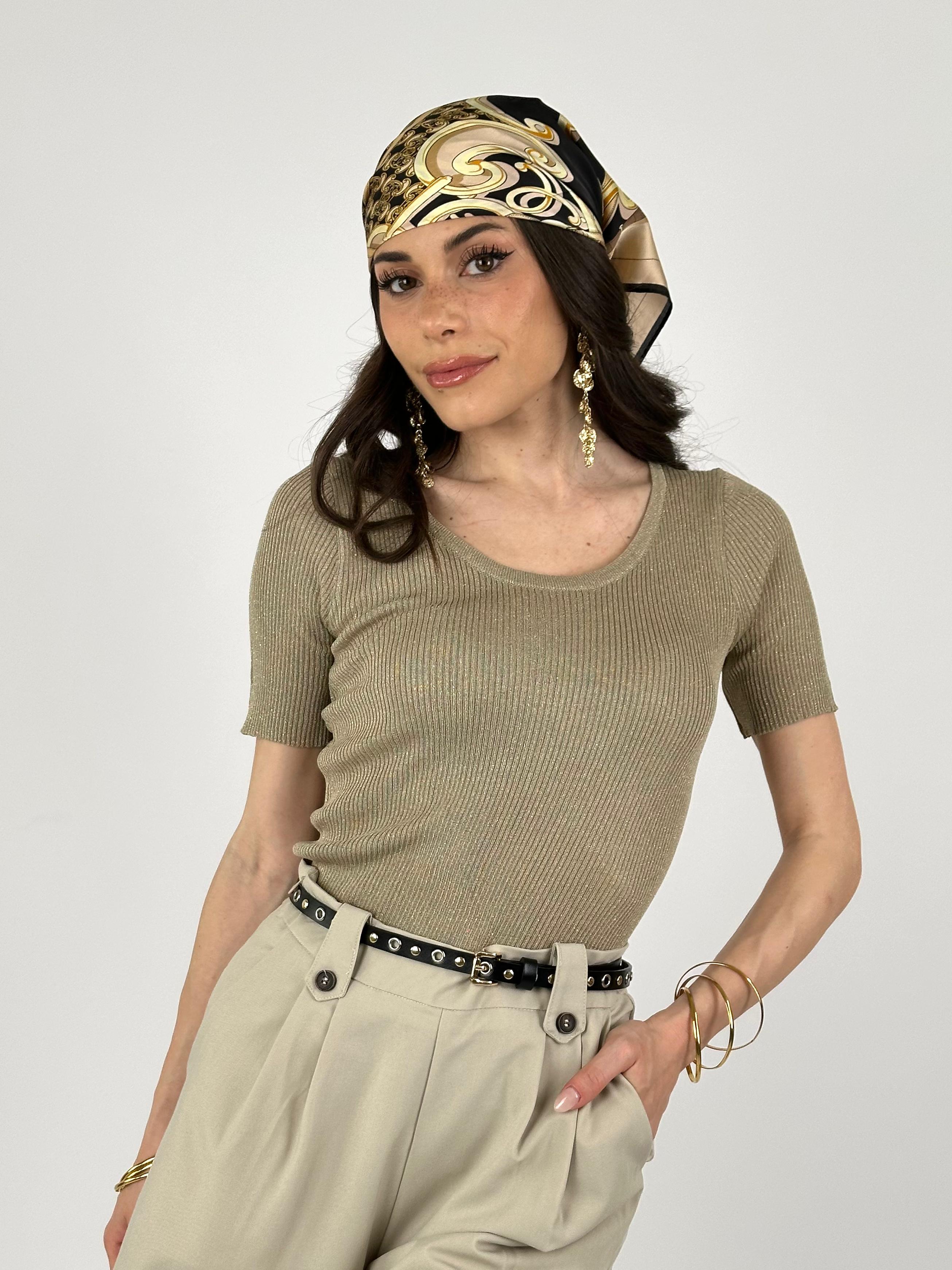 Maglia lurex beige