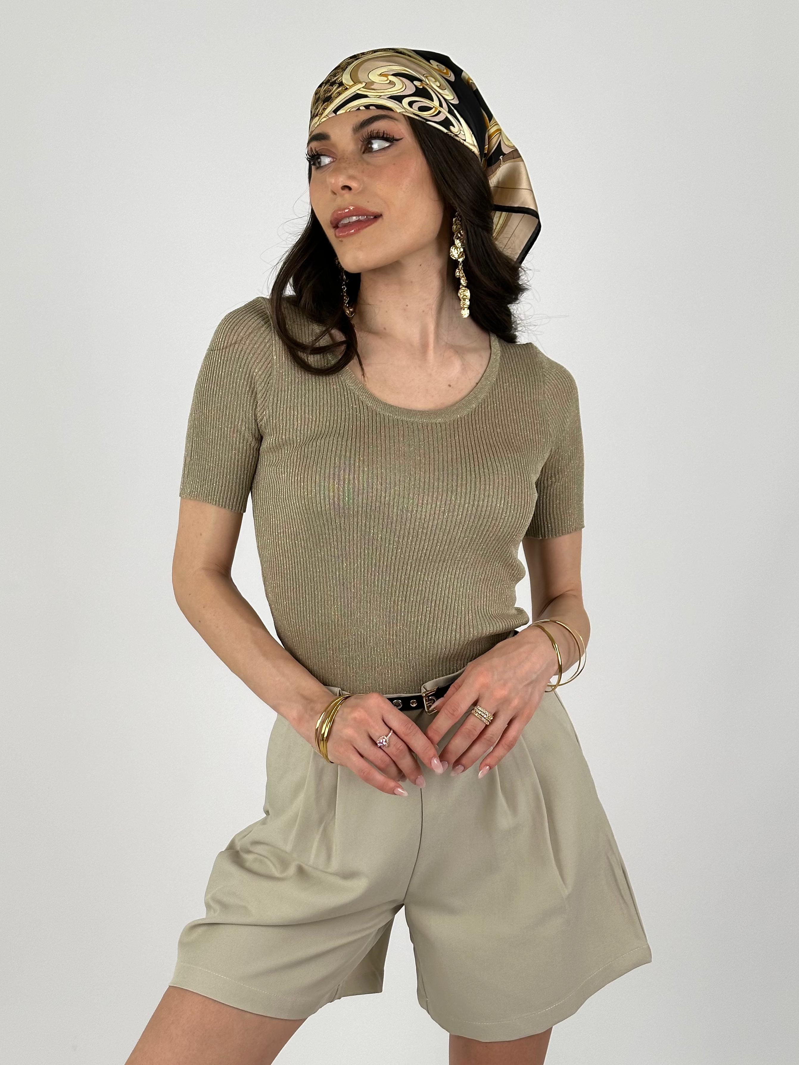 Maglia lurex beige
