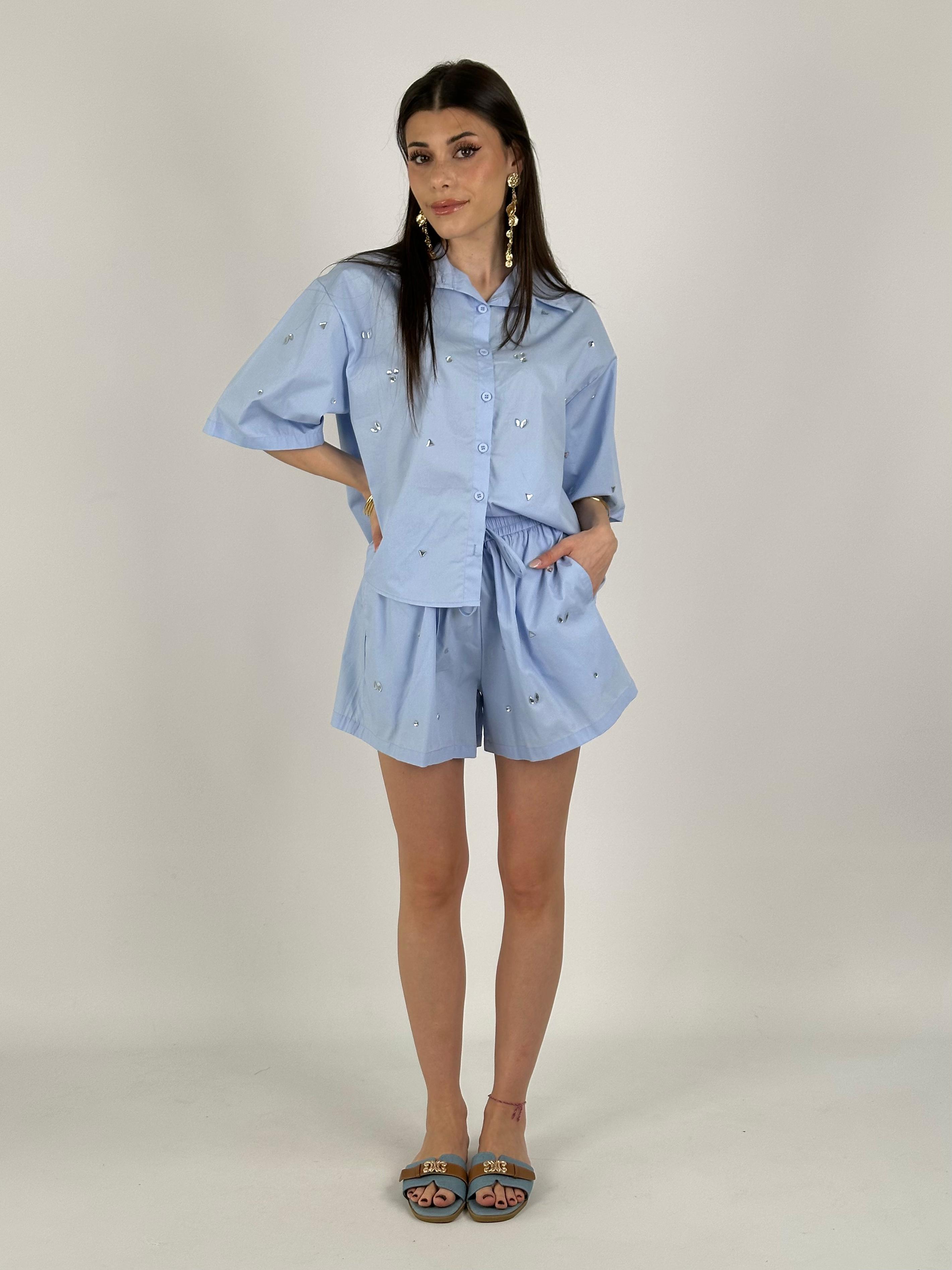 Camicia completo shining celeste
