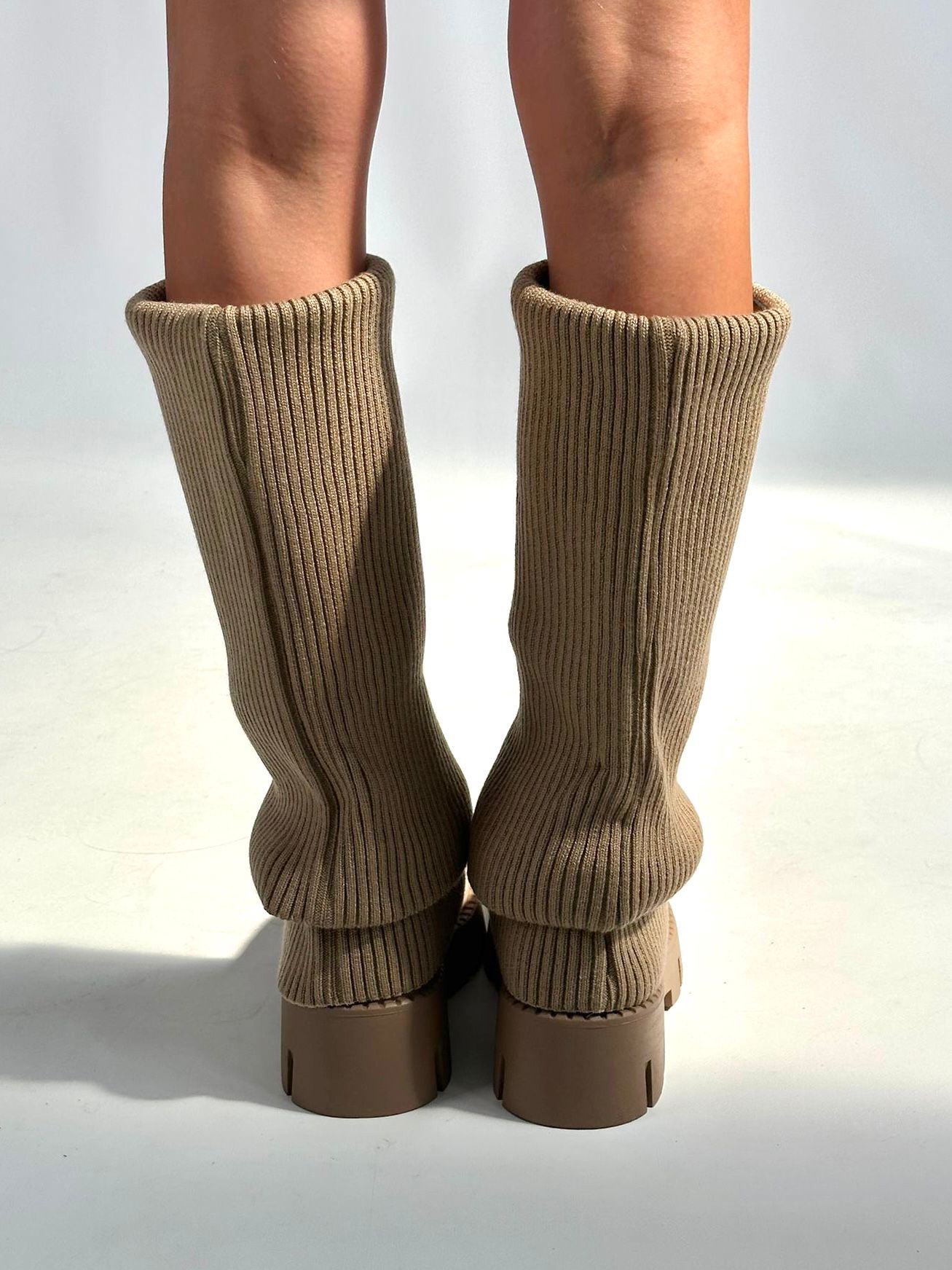 Stivale alto beige