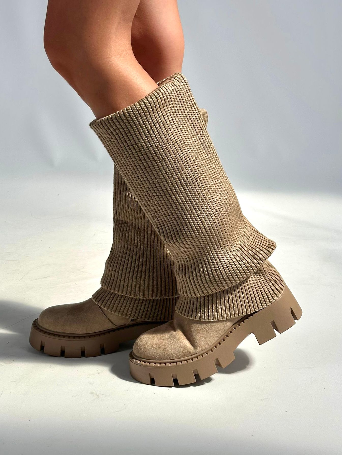 Stivale alto beige