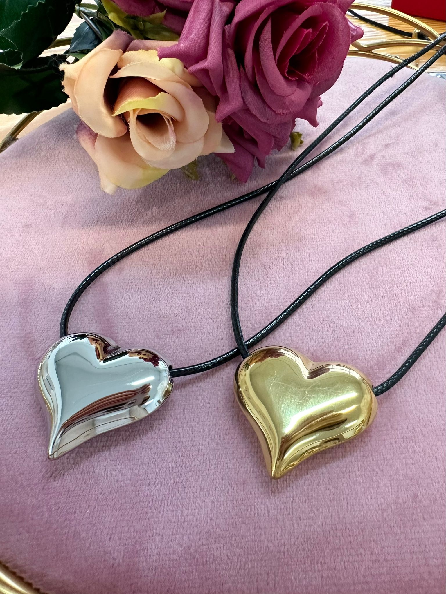Collana Chocker regolabile maxi cuore