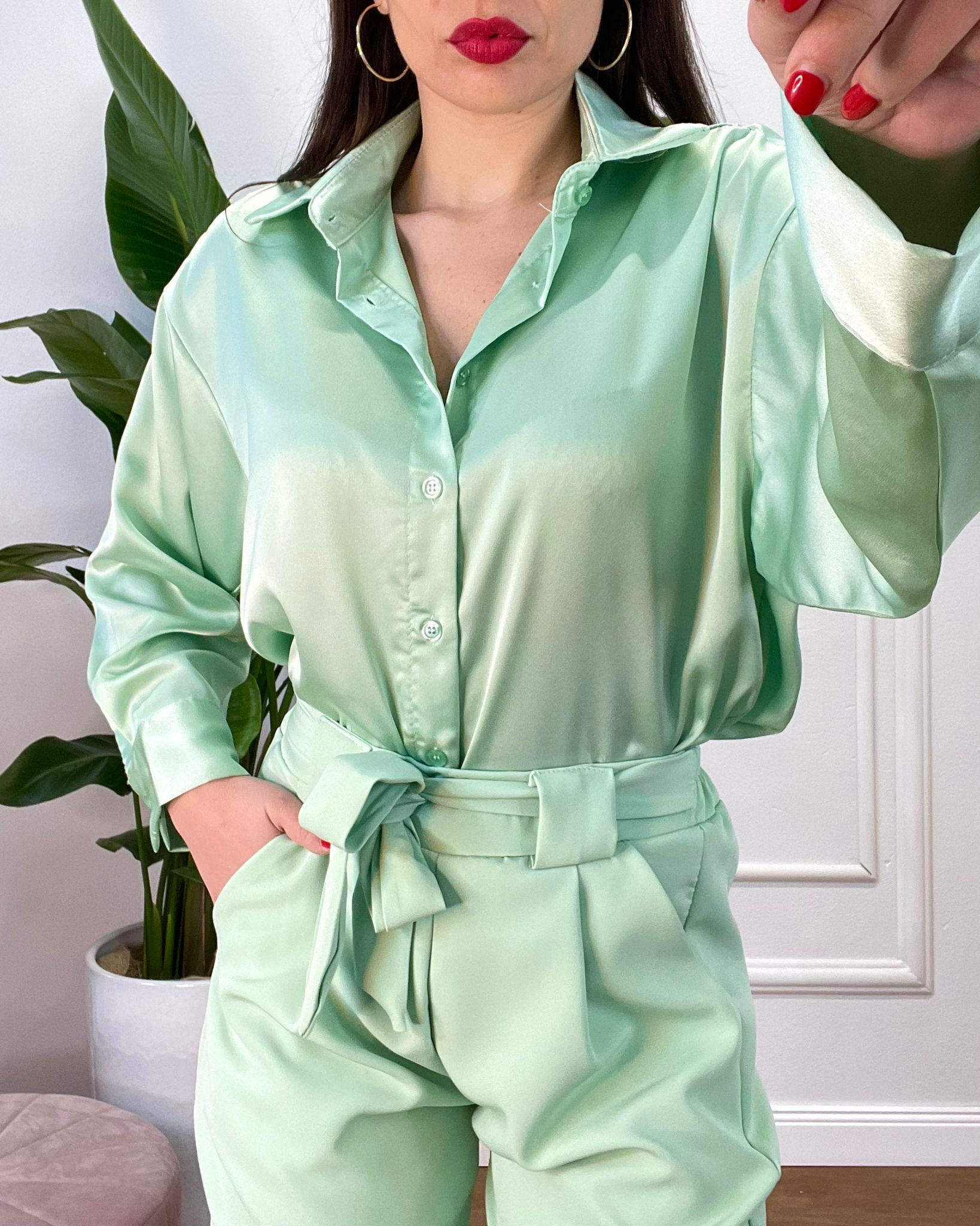 Camicia Mon Amour verde mela