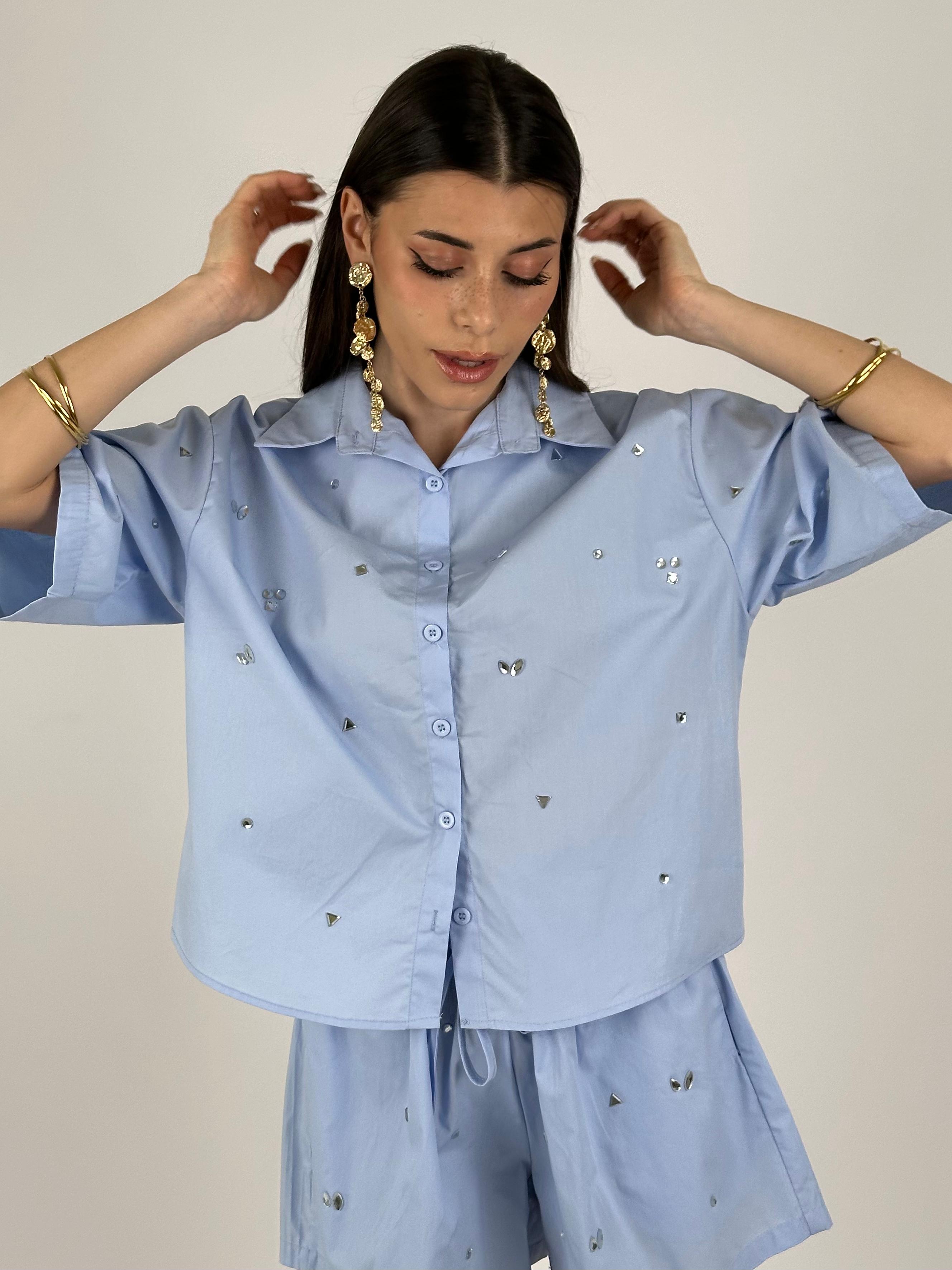 Camicia completo shining celeste