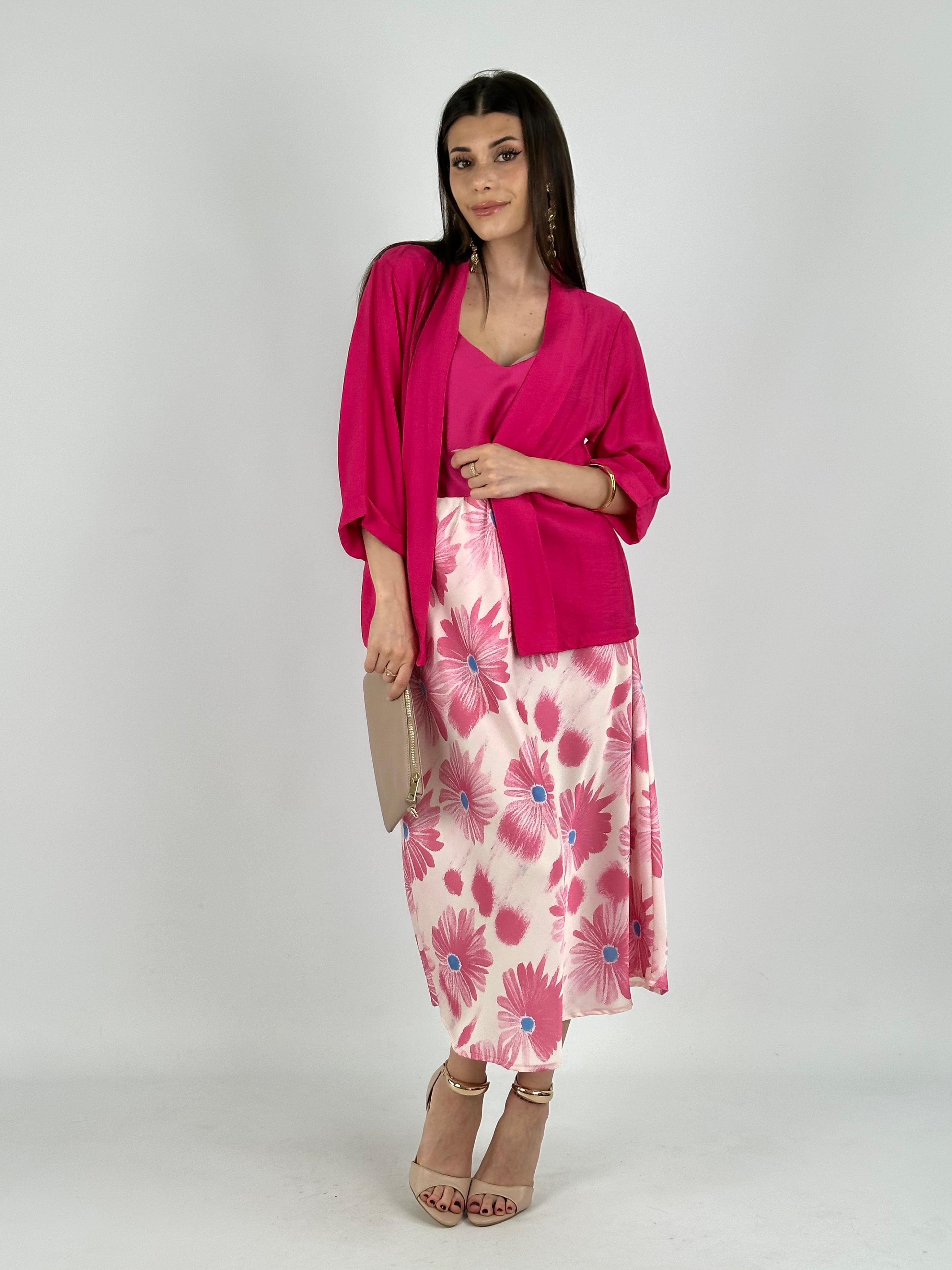 Camicia aperta primavera fucsia