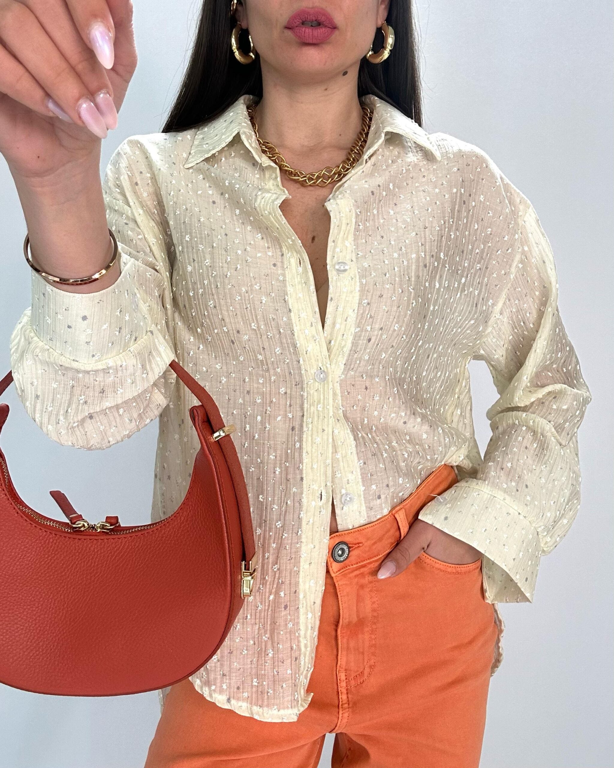 CAMICIA FIOCCO RETRO 805 gialla