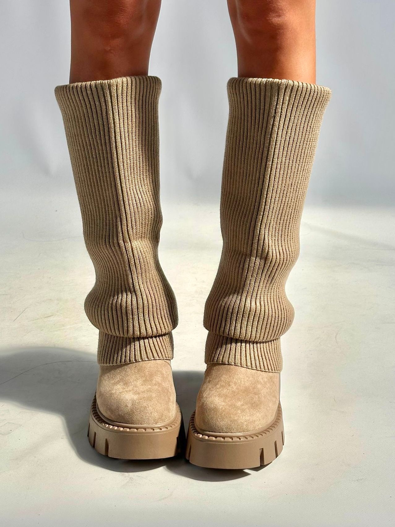 Stivale alto beige