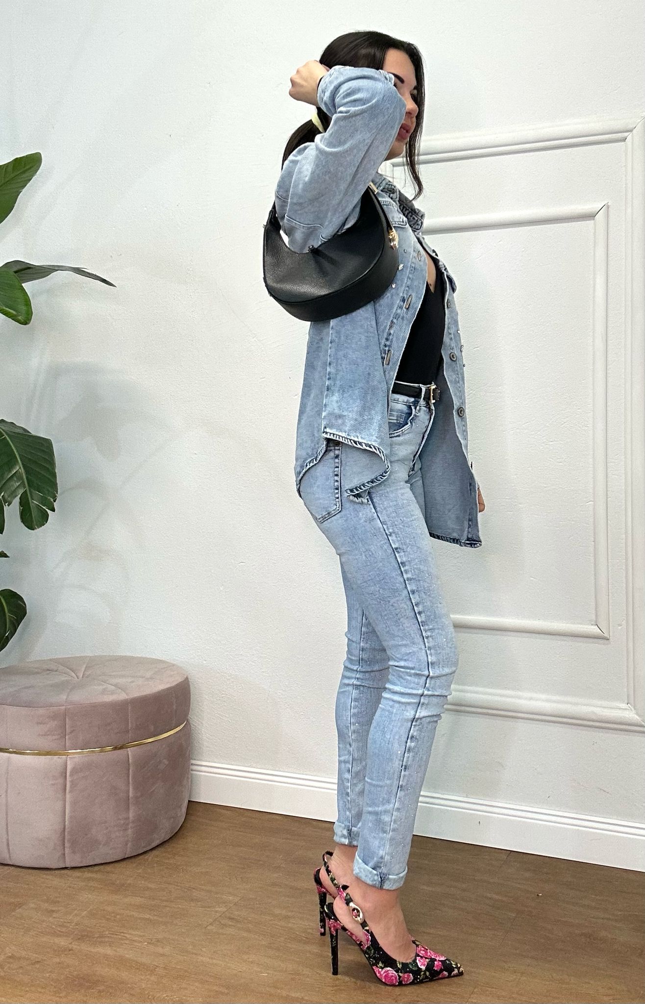 GIUBBINO DENIM DAY 389 maxi zirconi