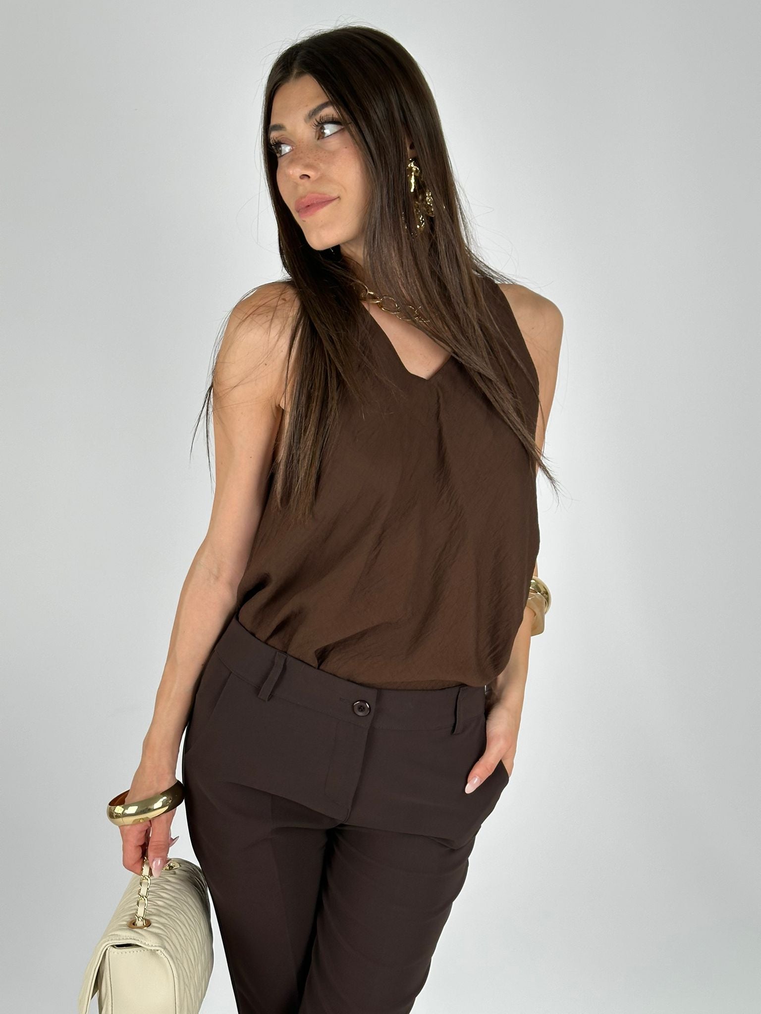 Top fiocco retro moro