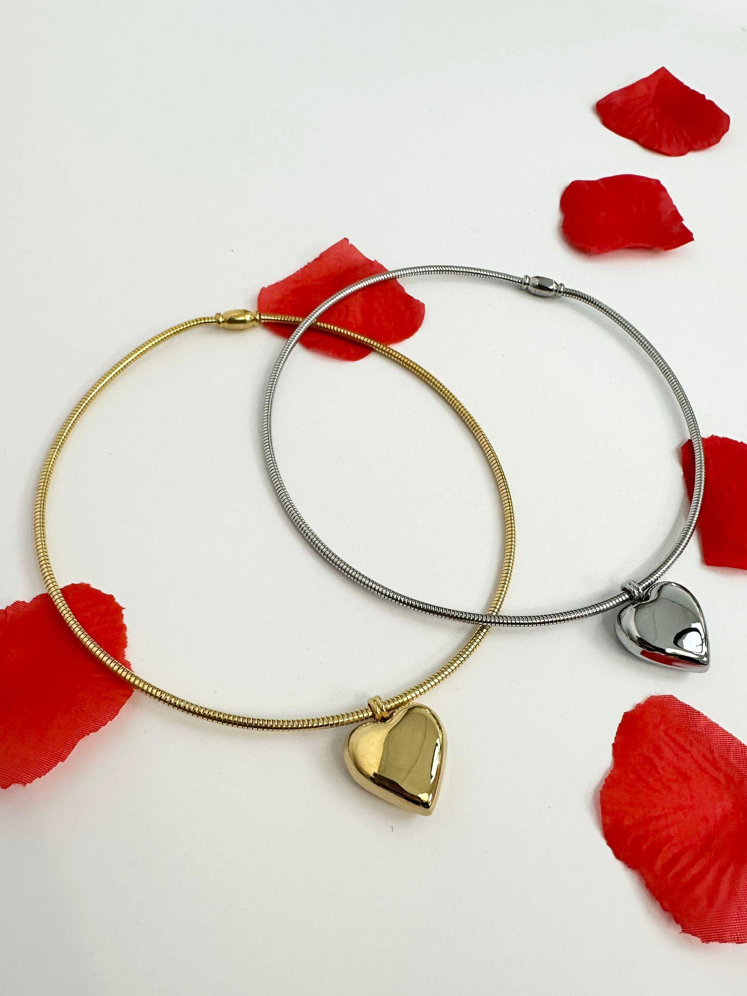 Collana girocollo rigido cuore cupido limited edition