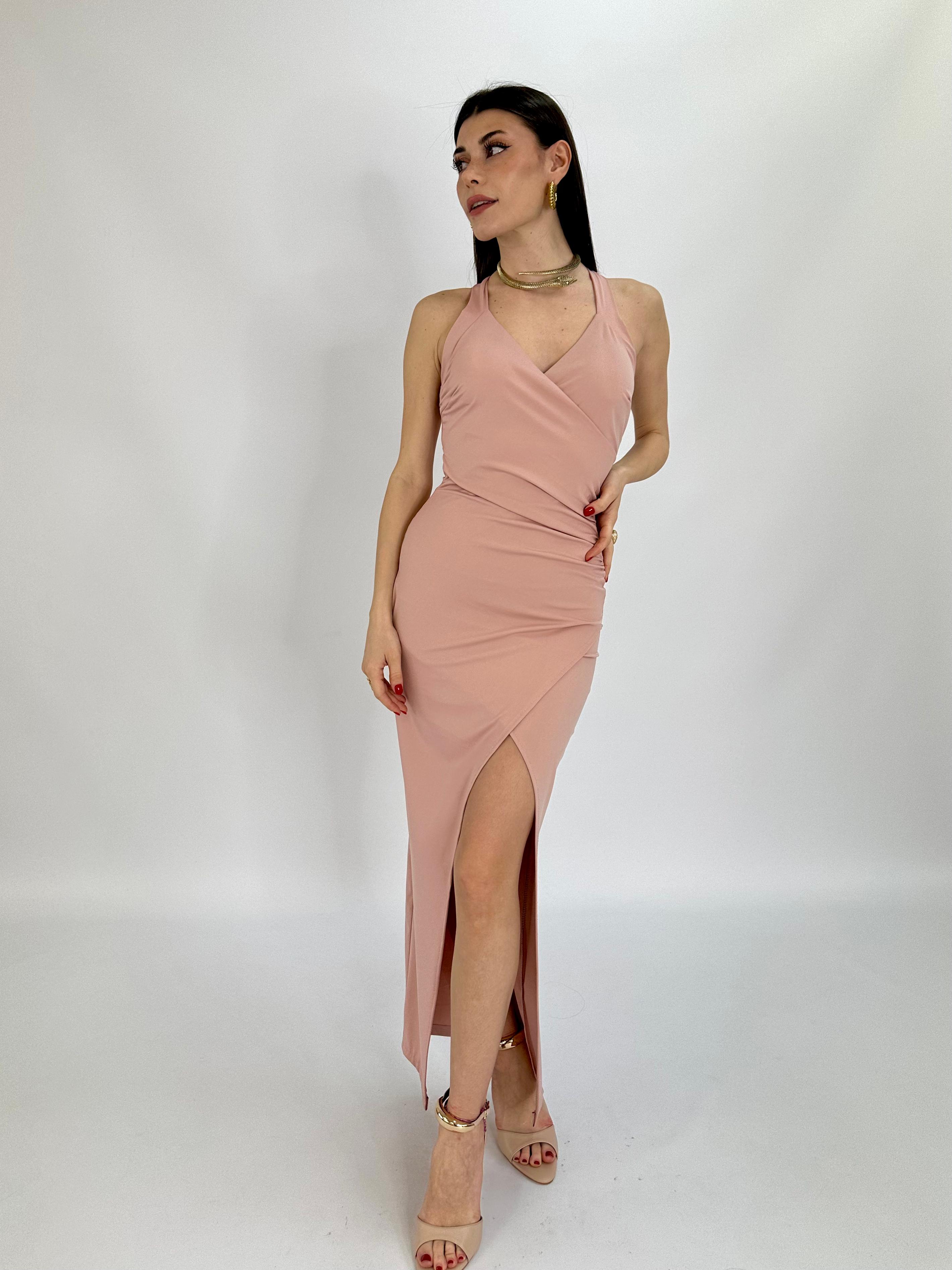 Abito tubino elastico ninfea rosa