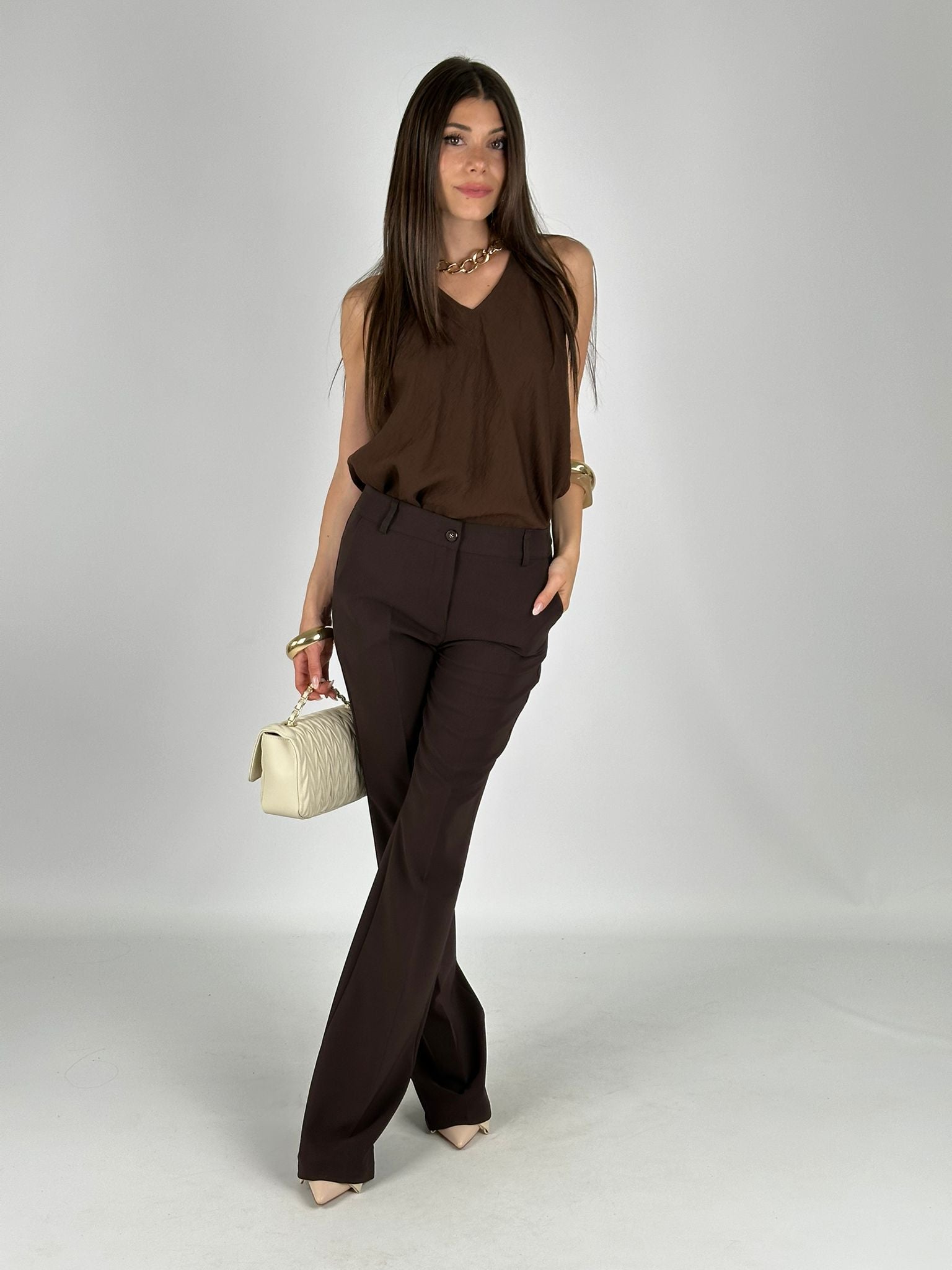 Top fiocco retro moro