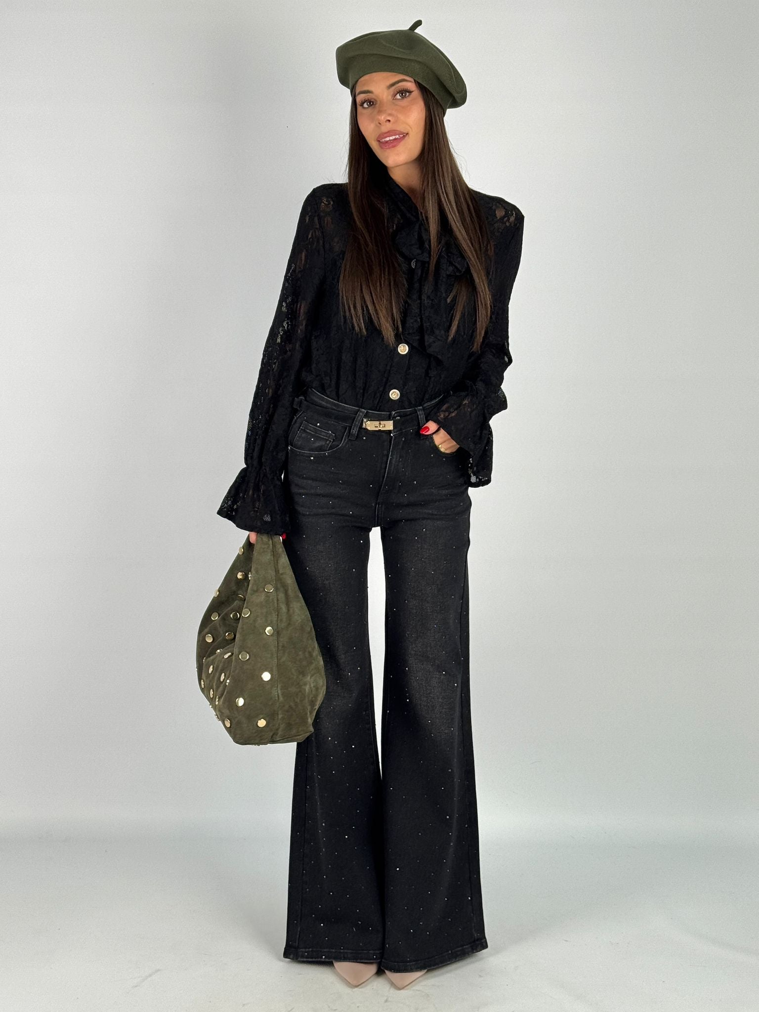 Jeans shining nero