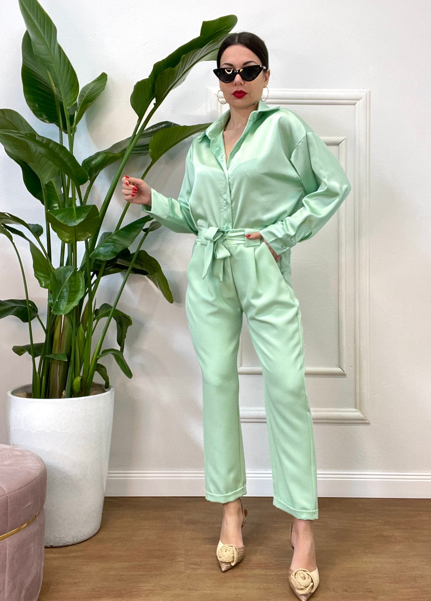 Camicia Mon Amour verde mela