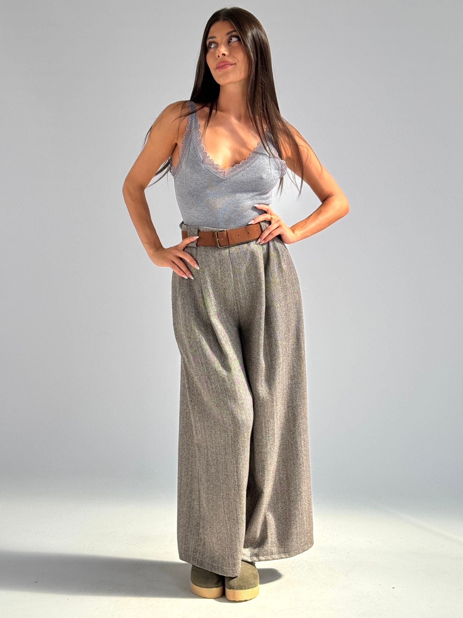 Top Mary grigio