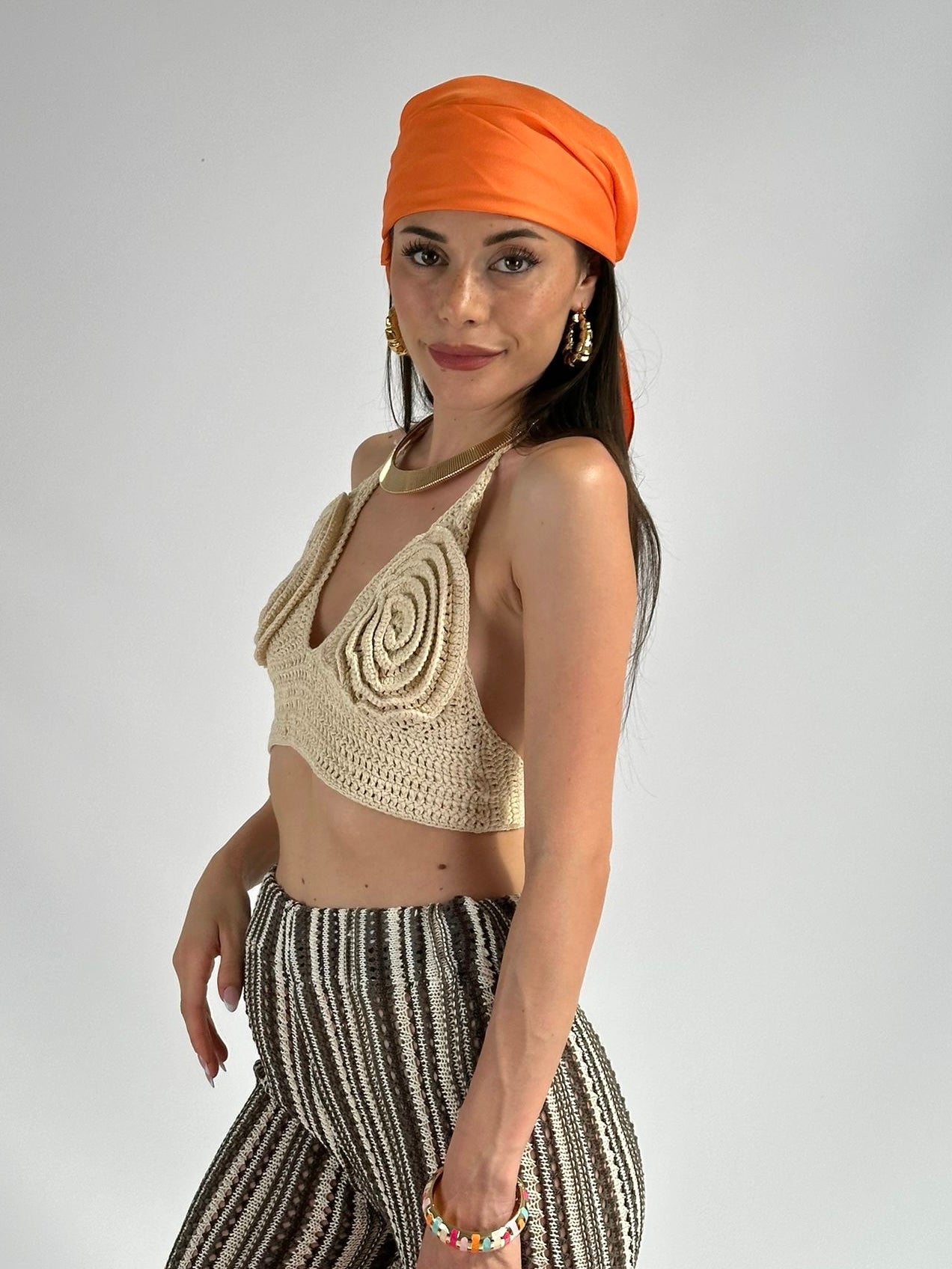 Top rosa 3D beige