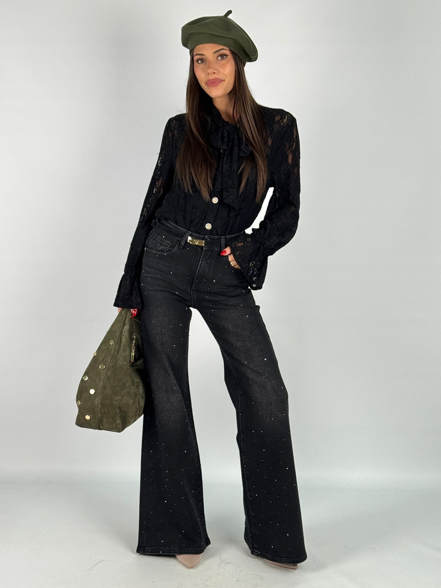 Jeans shining nero