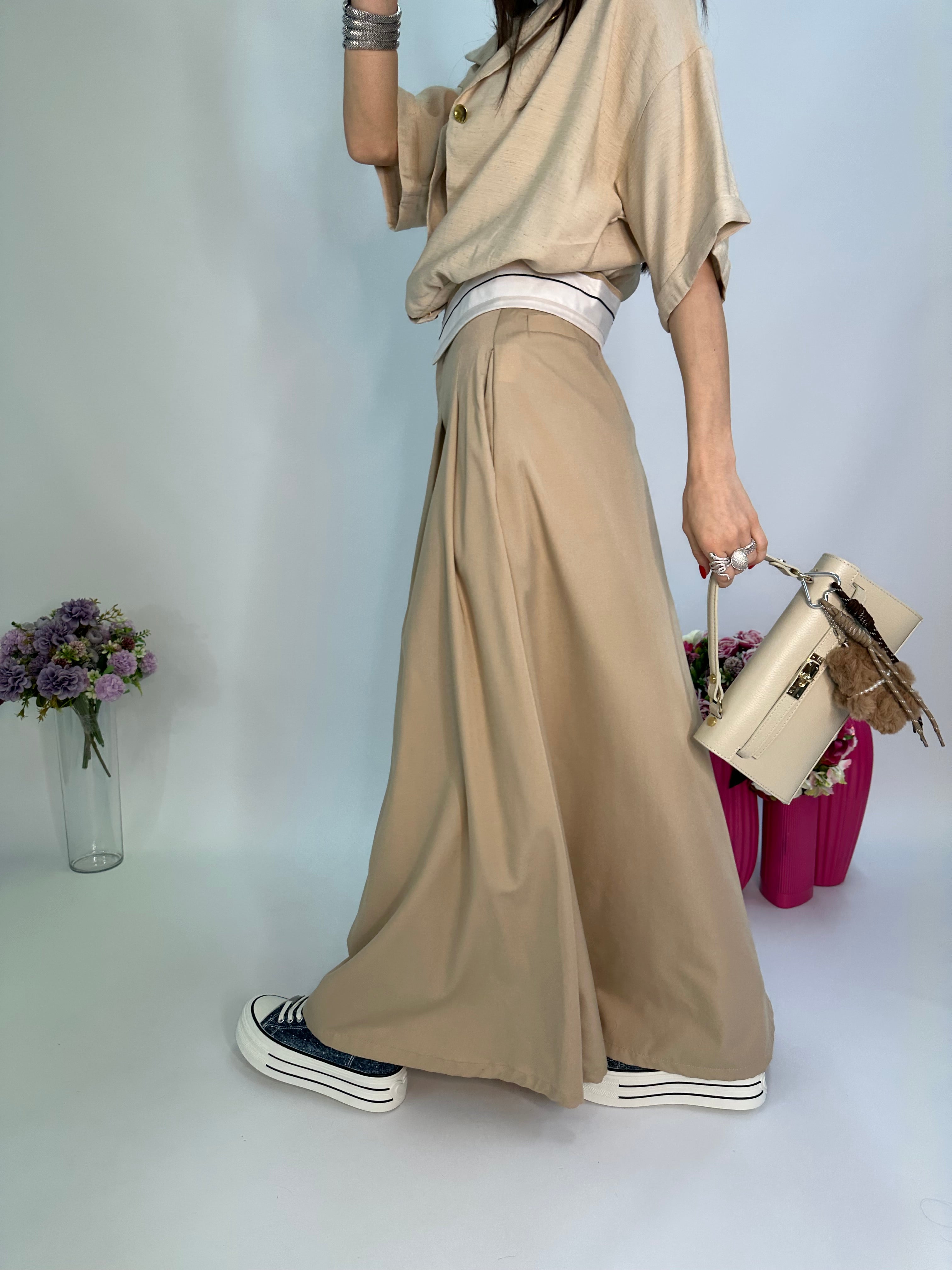 Maxi Gonna America beige