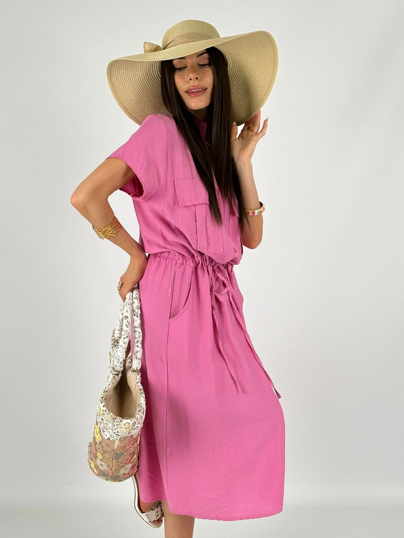 Abito coulisse rosa