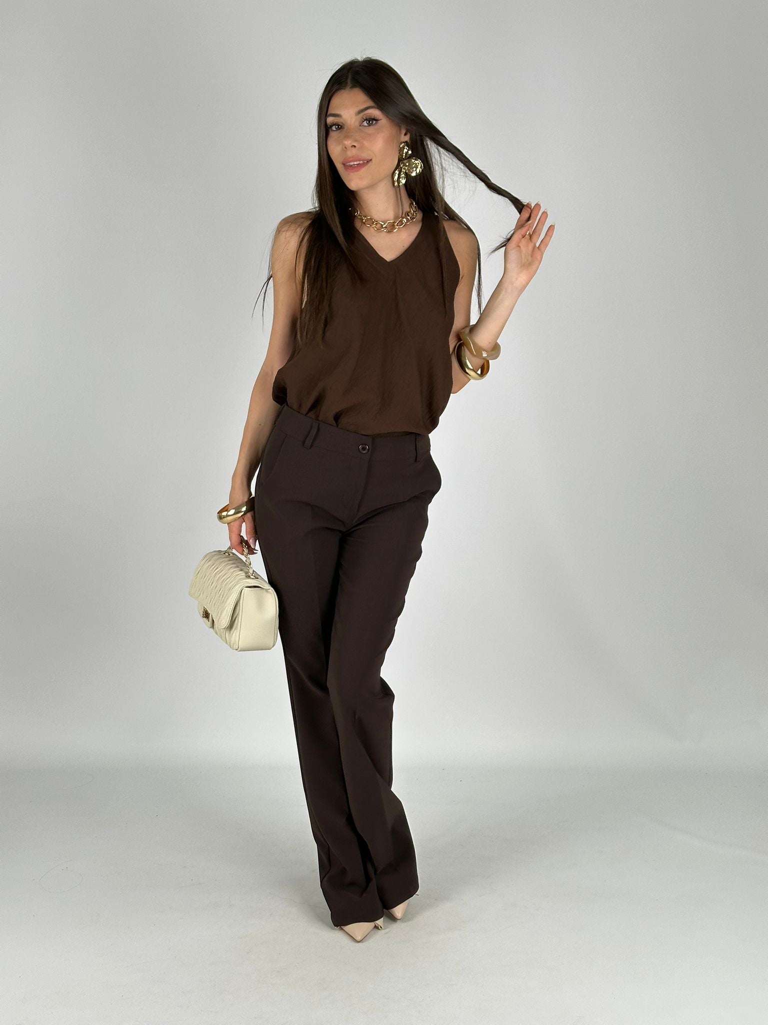 Top fiocco retro moro