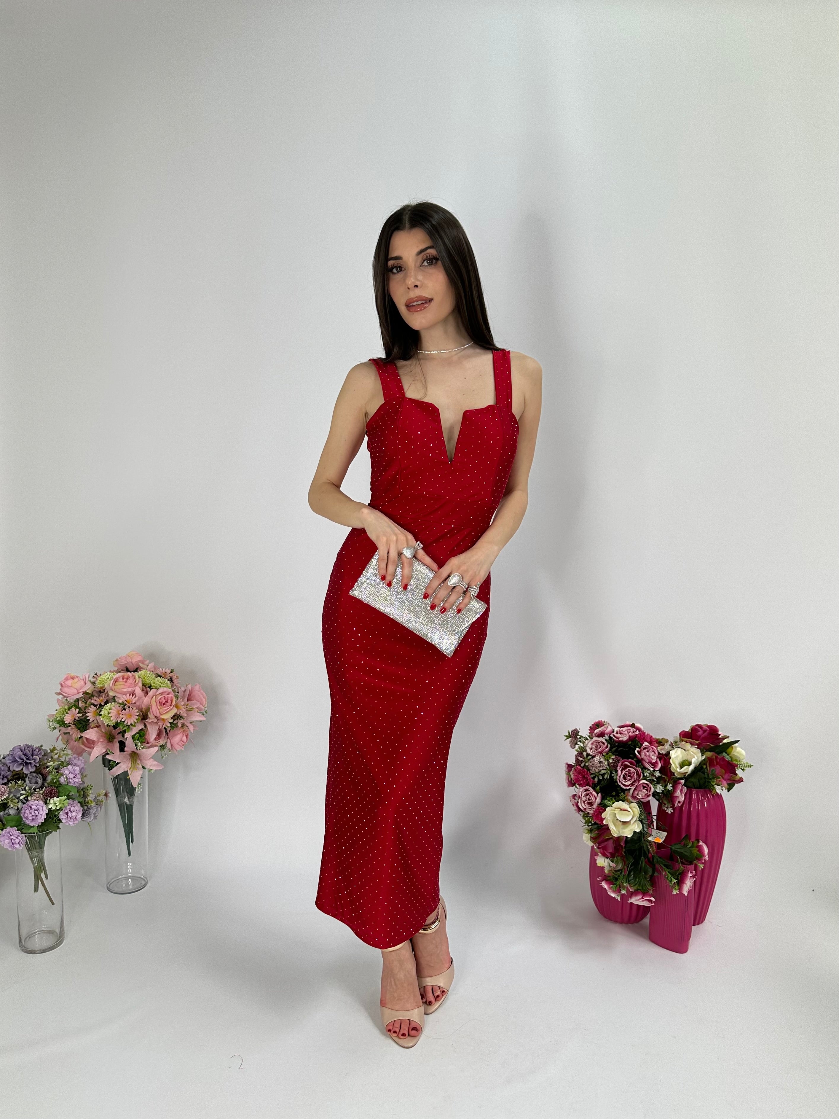 Abito tubino fiocco Rosso
