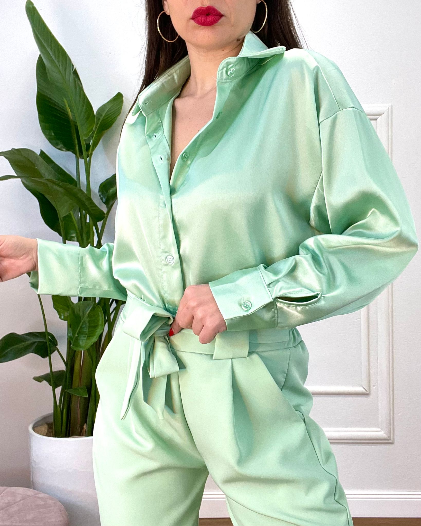 Camicia Mon Amour verde mela