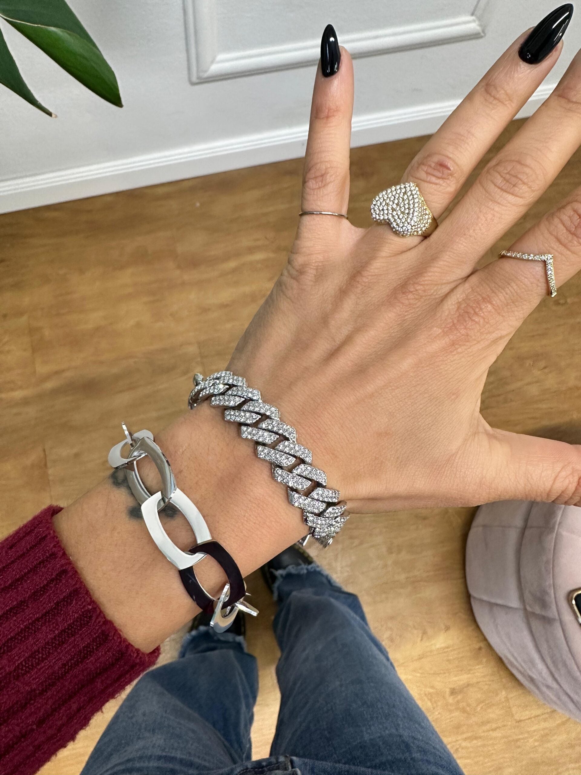 Bracciale maxi catena zirconata medio
